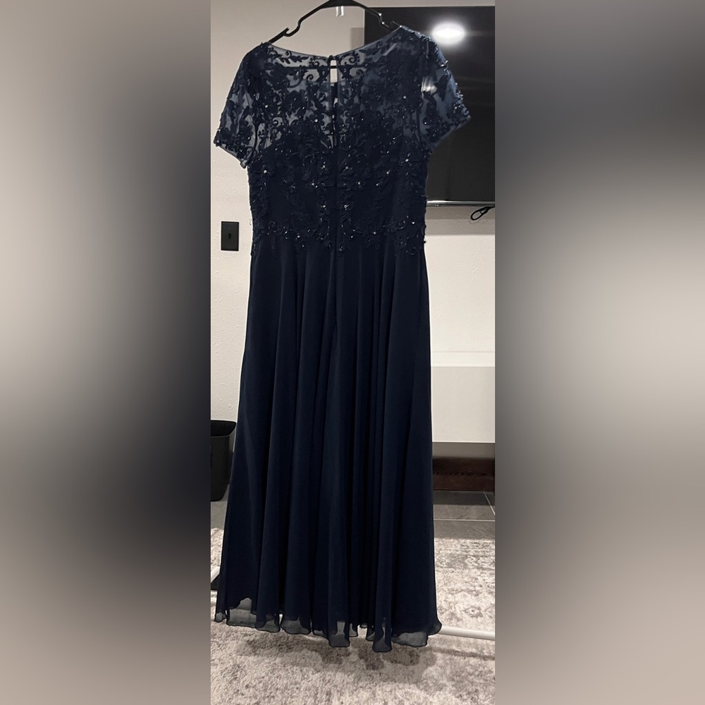Azazie Strapless Navy Dress